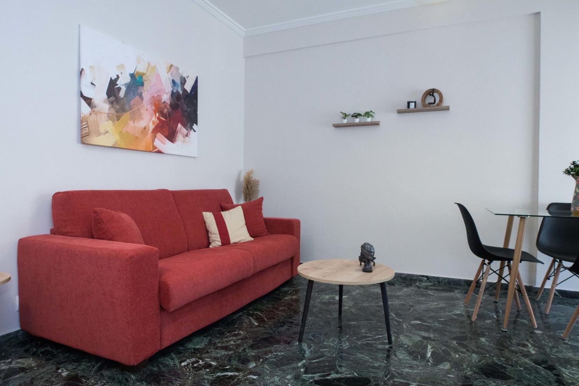 Modern 1 Bd Balcony Apt Near Metro In Kato Patisia Atene Esterno foto