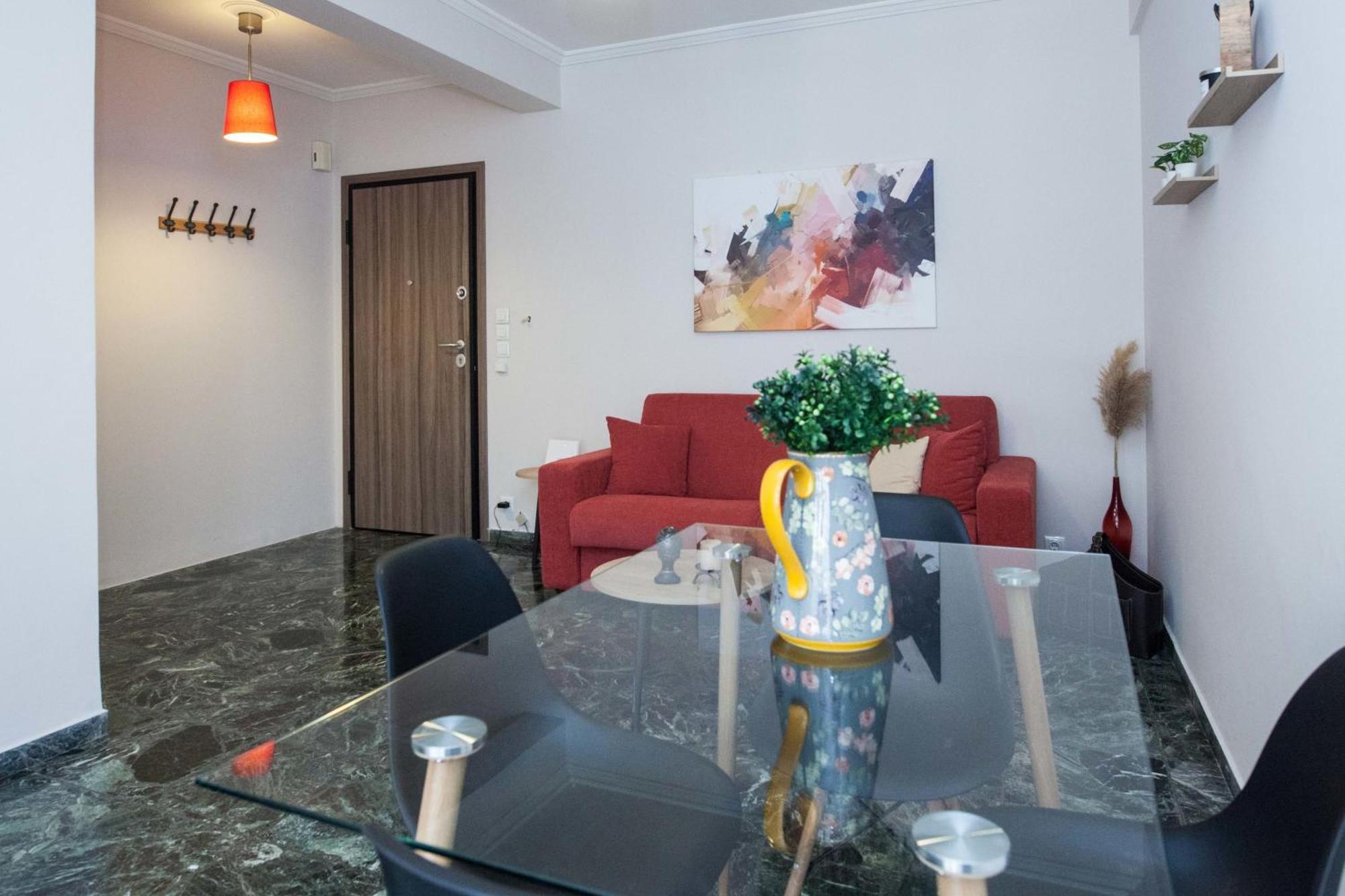 Modern 1 Bd Balcony Apt Near Metro In Kato Patisia Atene Esterno foto